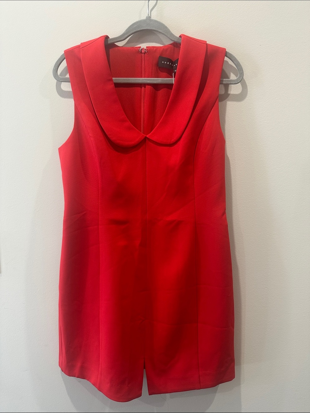 Endless Rose Red Sleeveless Shift Dress with Rounded Collar